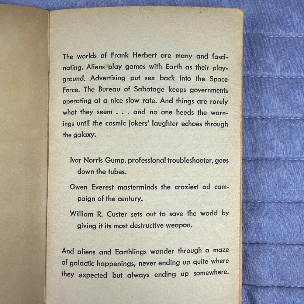 The Worlds of Frank Herbert 1971 Ace Paperback Vintage Sci-Fi Collection